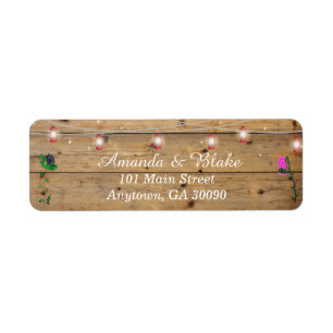 Rustic Lantern Lights Return Labels