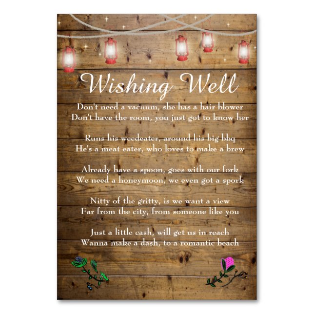 Rustic Lantern Lights Wishing Well Card (Front)