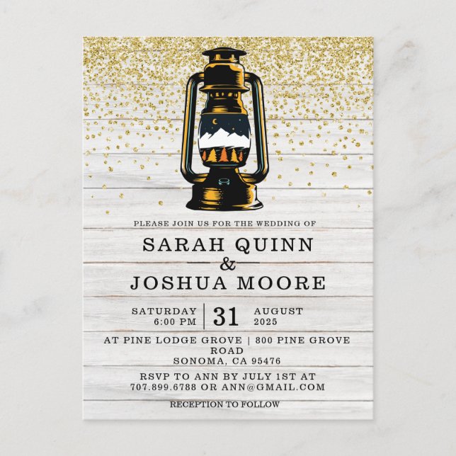 Rustic Lantern On Wood Country  Postcard (Front)