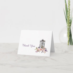 Rustic Lantern Watercolor Floral Thank You Cards