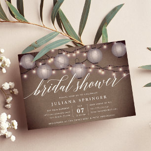 Rustic Lanterns Bridal Shower Invitation