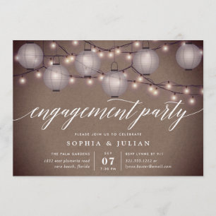Rustic Lanterns Engagement Party Invitation