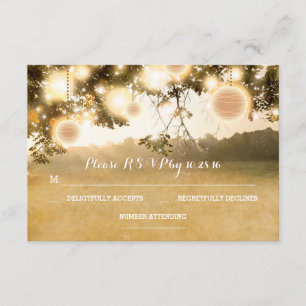 Rustic Lanterns Romantic Wedding RSVP cards