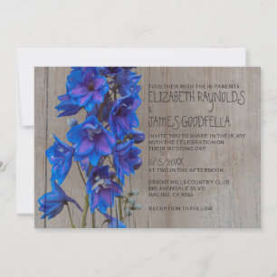 Rustic Larkspur Wedding Invitations