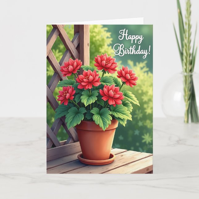 Rustic Lattice Birthday Card (Front)