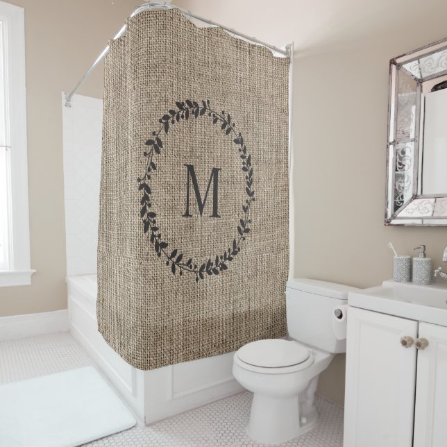 Rustic Laurel Wreath Farmhouse Style Monogrammed (In Situ)