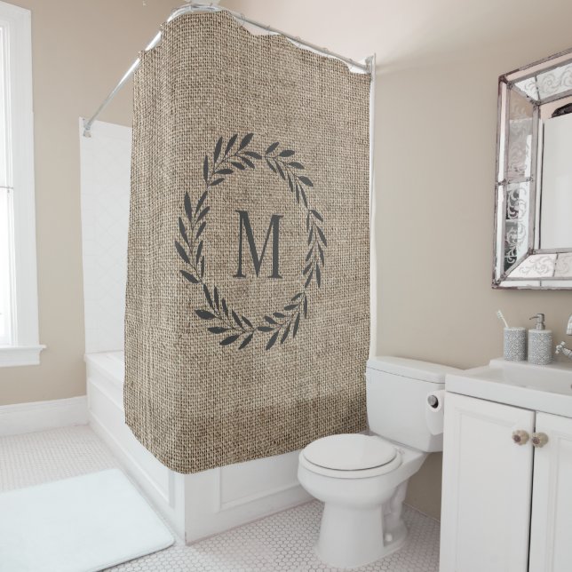 Rustic Laurel Wreath Farmhouse Style Monogrammed S (In Situ)