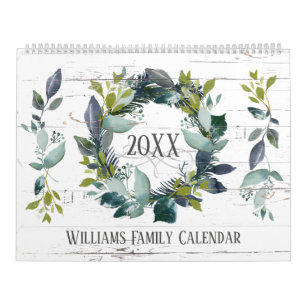 Rustic Laurel Wreath Greenery Custom 2022 Photo Calendar