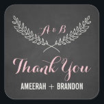 Rustic Laurel Wreath Monogram Thank You Sticker<br><div class="desc">Rustic and whimsical thank you sticker featuring an elegant script and laurel wreath illustration. This is a part of a wedding suite. Other colours and matching are available.</div>