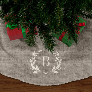 Rustic Laurel Wreath Monogram Tree Skirt