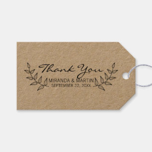 Rustic Laurels Wedding Favour Gift Tags
