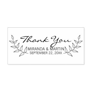 Rustic Laurels Wedding Favour Rubber Stamp