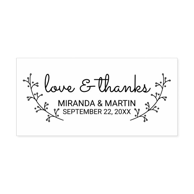 Rustic Laurels Wedding Favour Self-inking Stamp (Design)