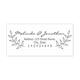 Rustic Laurels Wedding Self-inking Stamp