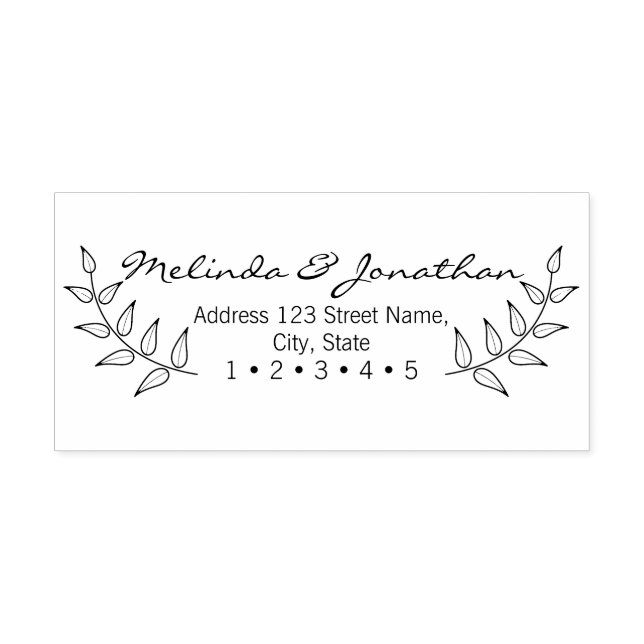 Rustic Laurels Wedding Self-inking Stamp (Design)