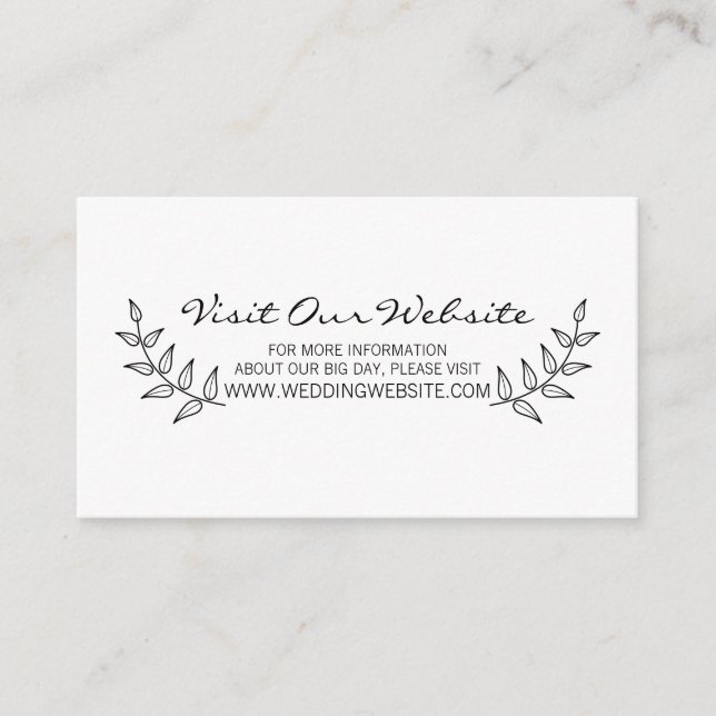 Rustic Laurels Wedding Website Enclosure Card (Front)