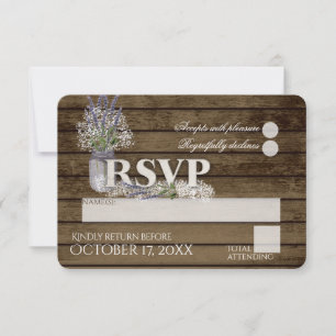 Rustic Lavender and Baby's Breath RSVP Wedding