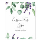 Rustic Lavender and Eucalyptus Custom Text Sign