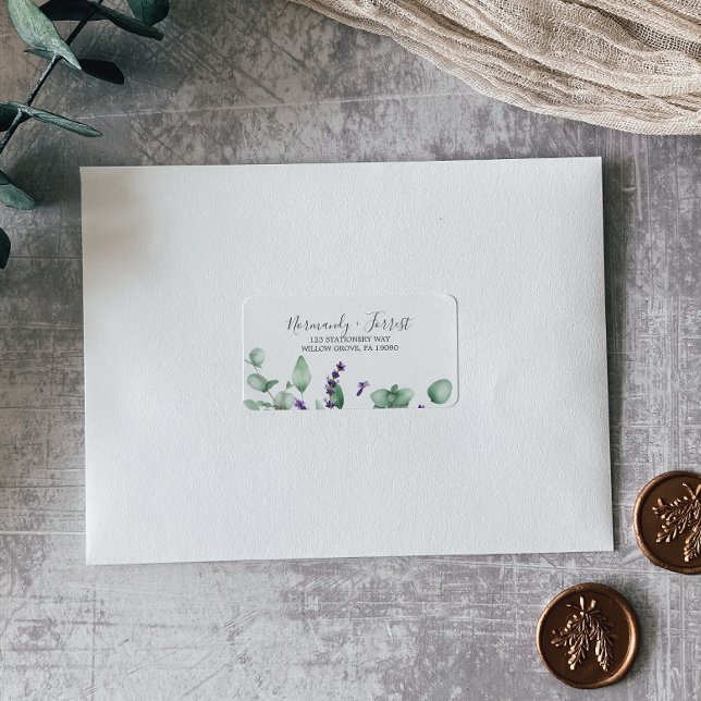 Rustic Lavender and Eucalyptus RSVP Address Labels (Creator Uploaded)