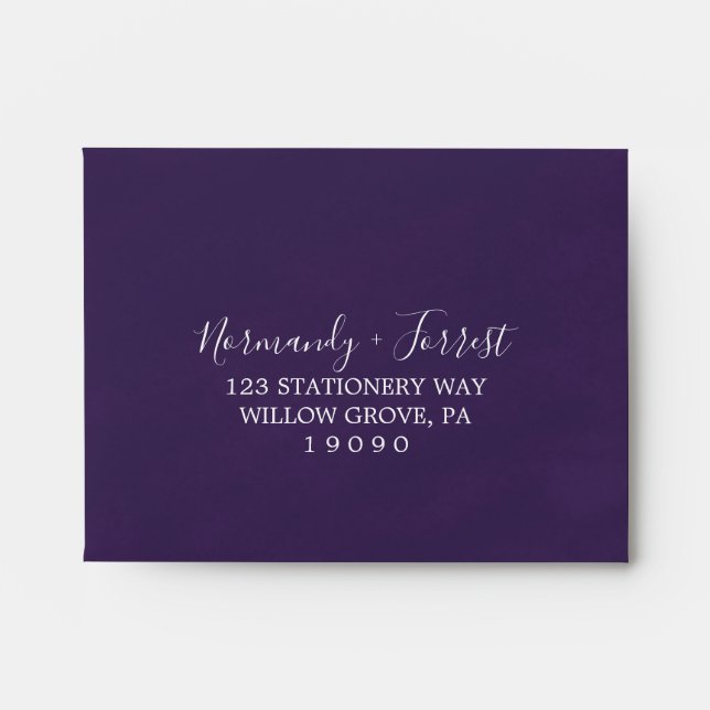Rustic Lavender and Eucalyptus Self-Addressed RSVP Envelope (Front)