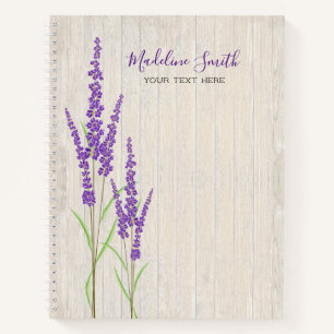 Rustic Lavender Botanical Customizable Notebook