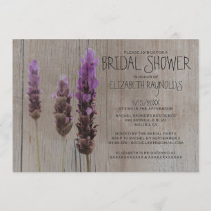 Rustic Lavender Bridal Shower Invitations