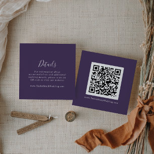 Rustic Lavender Coordinate Plum QR Code Details Enclosure Card