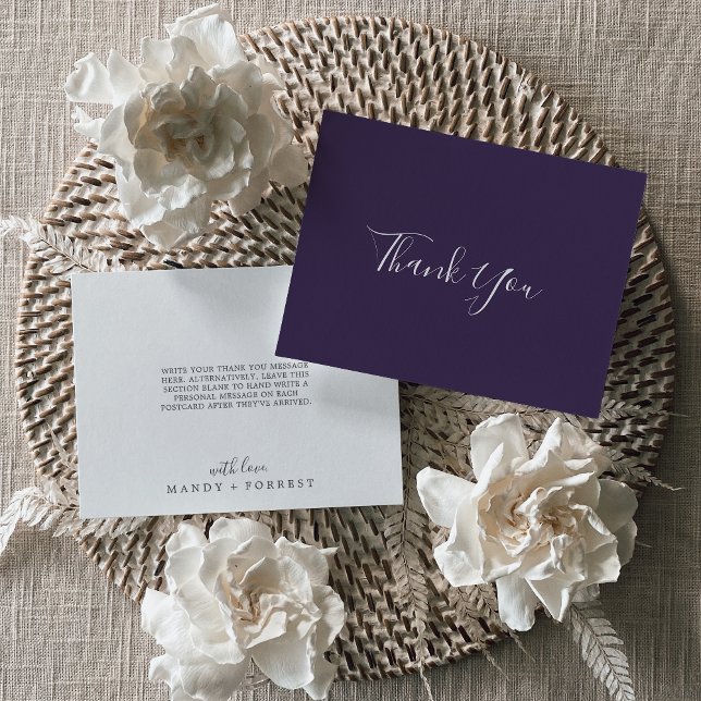 Rustic Lavender Coordinate Plum Thank You Card (Creator Uploaded)