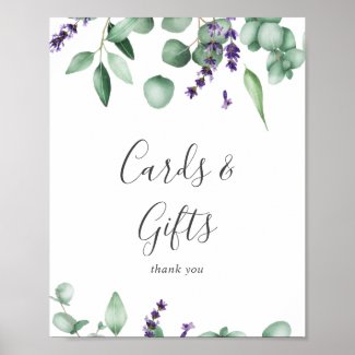 Rustic Lavender & Eucalyptus Cards and Gifts Sign