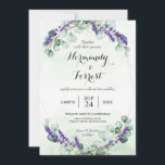 Rustic Lavender Eucalyptus Gold Frame Wedding Invitation<br><div class="desc">Personalize this awesome Rustic Lavender Eucalyptus Gold Frame Wedding  invitation with your details easily and quickly. All texts are editable!. For more advanced customization of this design,  simply select the 'Customize It' button above! Matching items available in collection!</div>