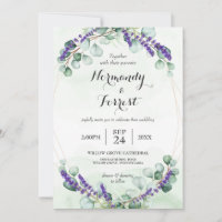 Rustic Lavender Eucalyptus Gold Frame Wedding