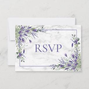 Rustic Lavender Eucalyptus Greenery Wedding RSVP