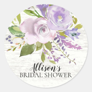 Rustic Lavender Floral Bridal Shower Envelope Seal