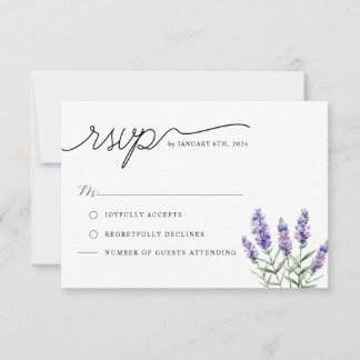 Rustic Lavender Floral RSVP Card
