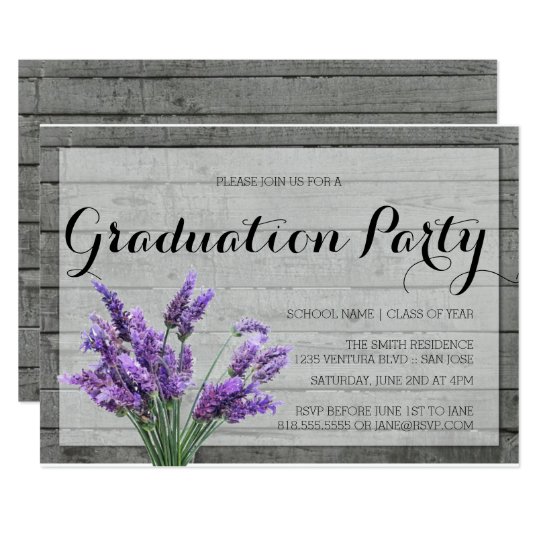 RUSTIC LAVENDER GRADUATION PARTY CARD