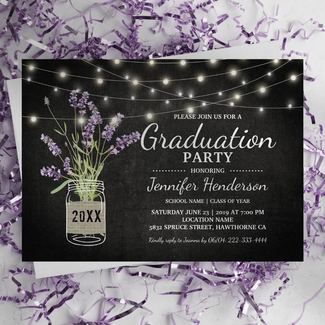 Rustic Lavender Graduation Party Class of 2025 Invitation (Creator Uploaded)