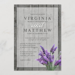 RUSTIC LAVENDER HYDRANGEAS WEDDING INVITATION