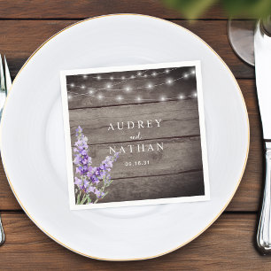 Rustic Lavender Lights Wedding Napkin