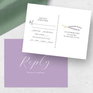 Rustic Lavender Meal Choice RSVP Postcard