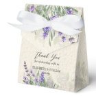 Rustic lavender personalized favour boxes