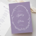 Rustic Lavender Purple Wildflower Wreath Wedding Program<br><div class="desc">This lovely wedding ceremony program features a lovely lavender purple and white colour palette with hand-drawn wildflowers and elegant typography. Together these elements create an rustic yet elegant wedding program that would be perfect for a romantic wedding any time of the year. This design coordinates with our Rustic Wildflowers wedding...</div>