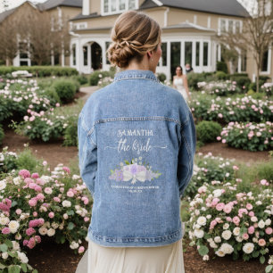 Rustic Lavender Roses The Bride Wedding Gift Denim Jacket
