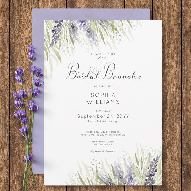 Rustic Lavender & Sage Bridal Brunch Invitation (Rustic Lavender & Sage Bridal Brunch Invitation)