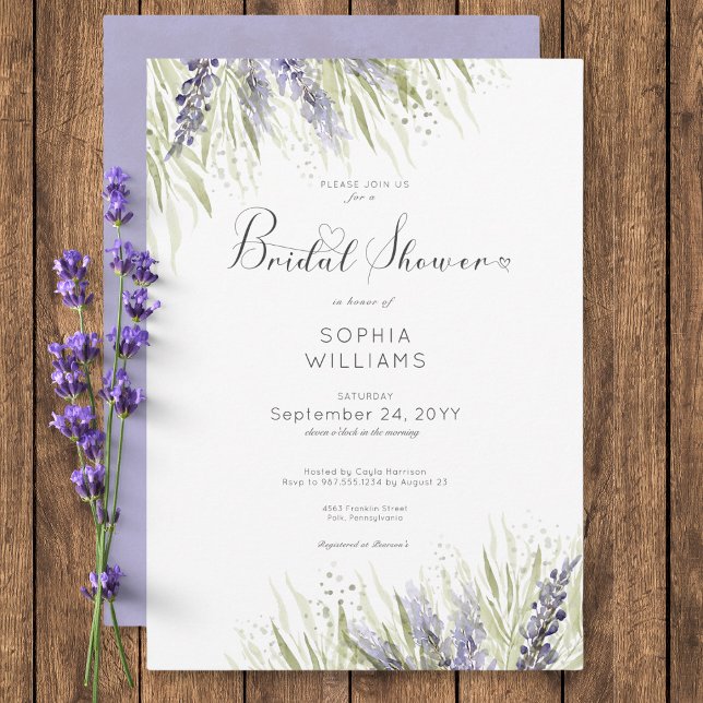 Rustic Lavender & Sage Bridal Shower Invitation (Rustic Lavender & Sage Bridal Shower Invitation)