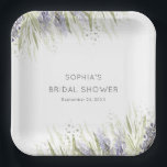 Rustic Lavender & Sage Bridal Shower Paper Plate<br><div class="desc">Introducing our rustic boho bridal shower paper plates. This simple design features watercolor lavender with soft sage green foliage. It's a minimal and modern work of art that reflects the romance and charm of your special day. The "bridal shower" wording can be changed to what ever you choose. Created by...</div>