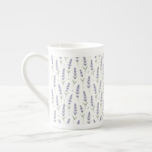 Rustic Lavender Sprigs Seamless Pattern Bone China Mug