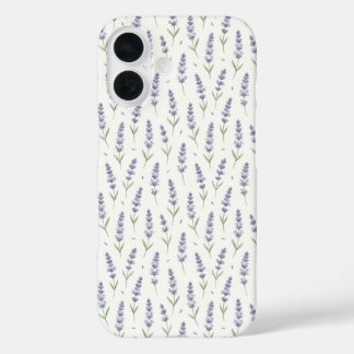 Rustic Lavender Sprigs Seamless Pattern iPhone 16 Case