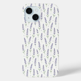 Rustic Lavender Sprigs Seamless Pattern iPhone 15 Case