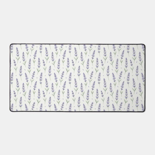 Rustic Lavender Sprigs Seamless Pattern Desk Mat (Front)