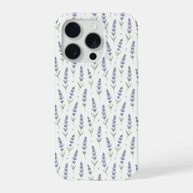 Rustic Lavender Sprigs Seamless Pattern iPhone Case (Back)